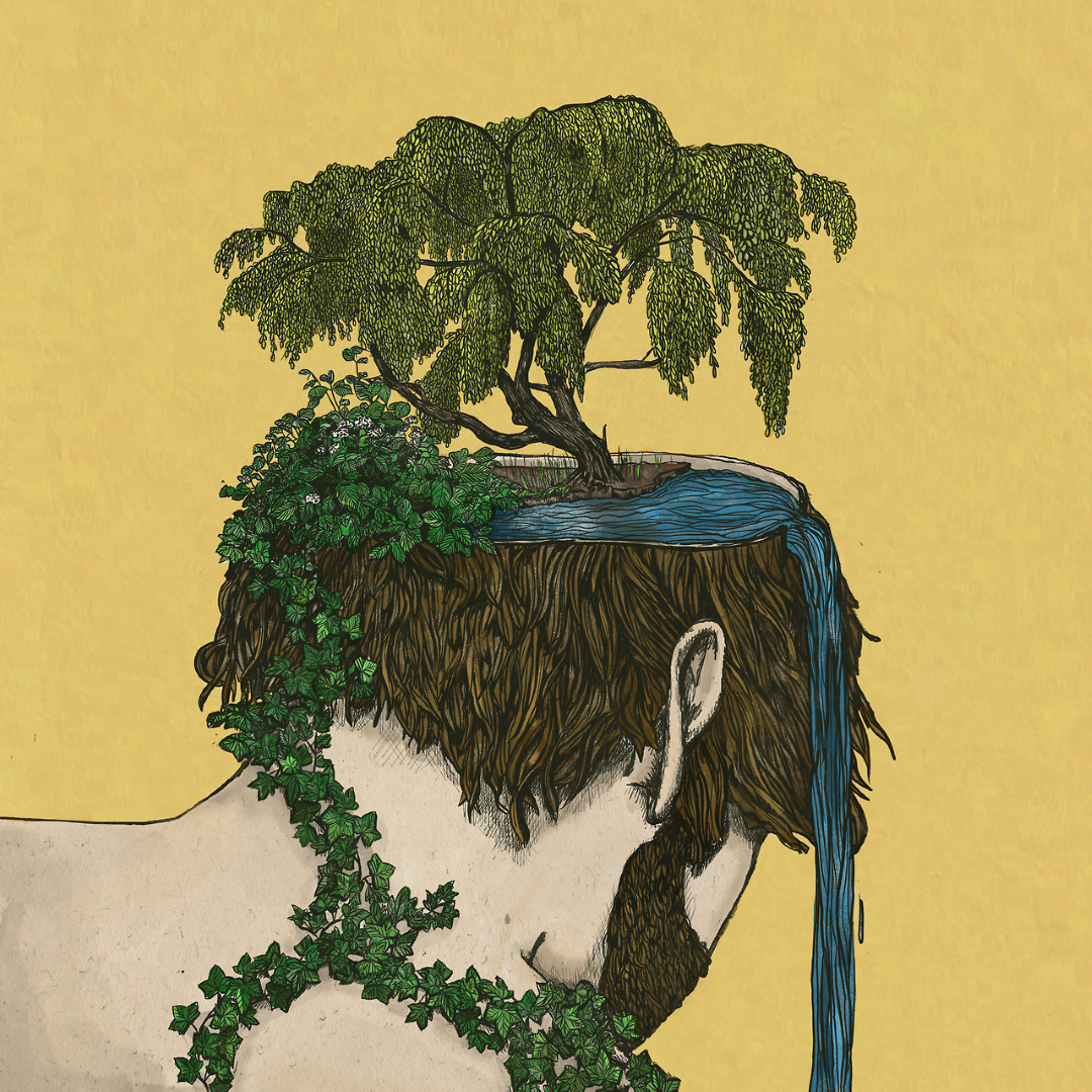 Salome Iljana: Illustration Kopf/Baum