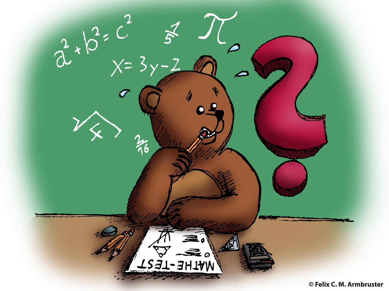 2 Comic - Bärchen beim Mathe-Test
