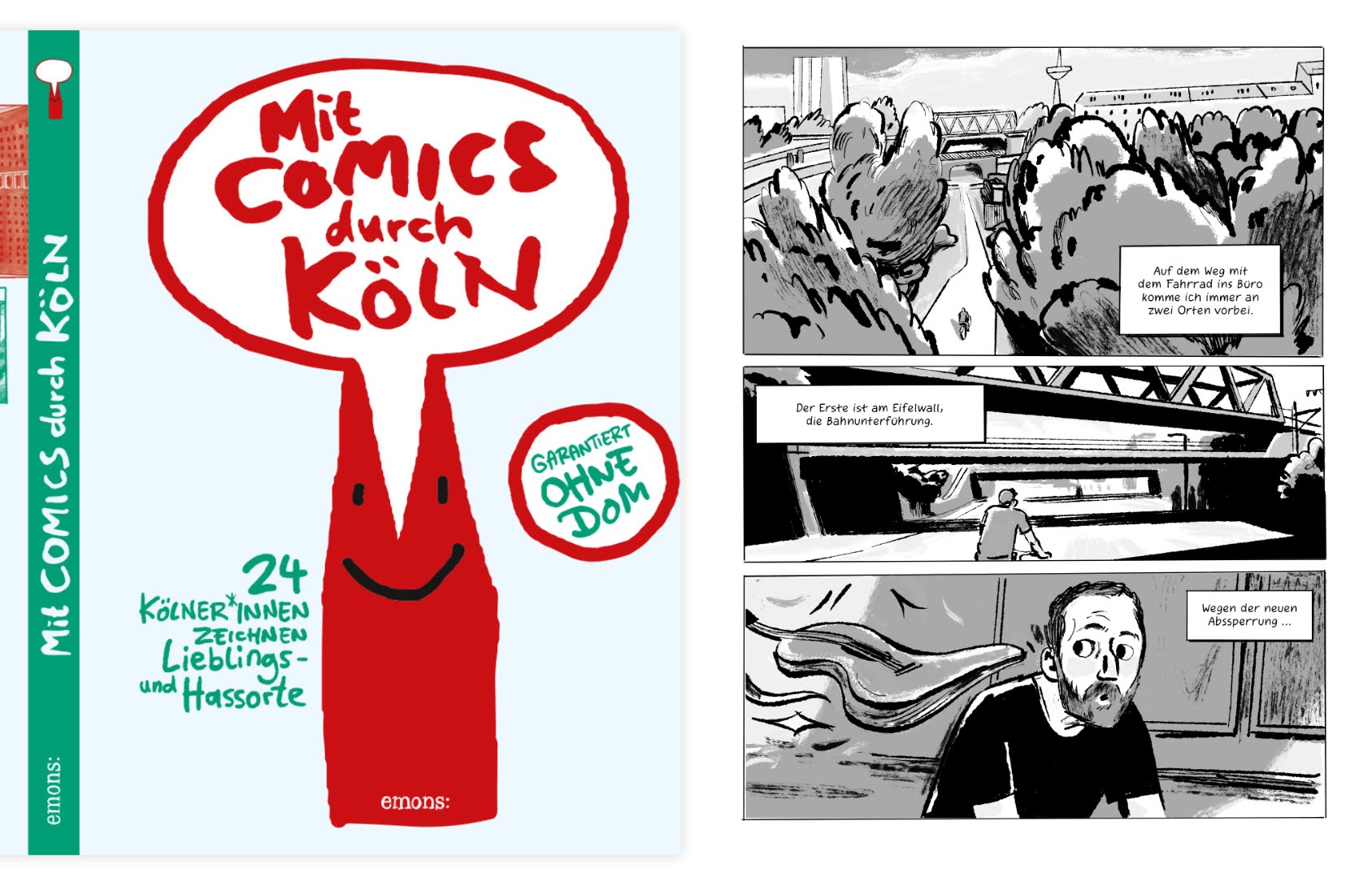 Comicseite Mit Comics durch Köln