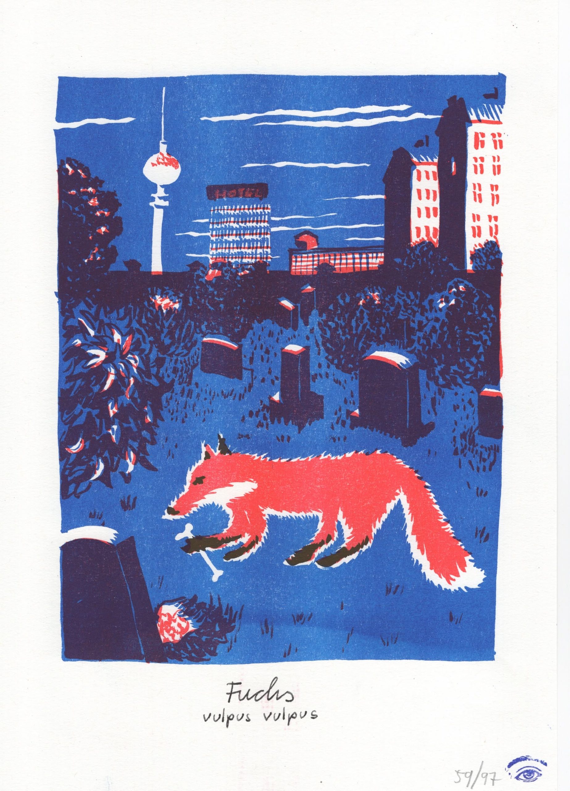 Fuchs auf Grabstein
