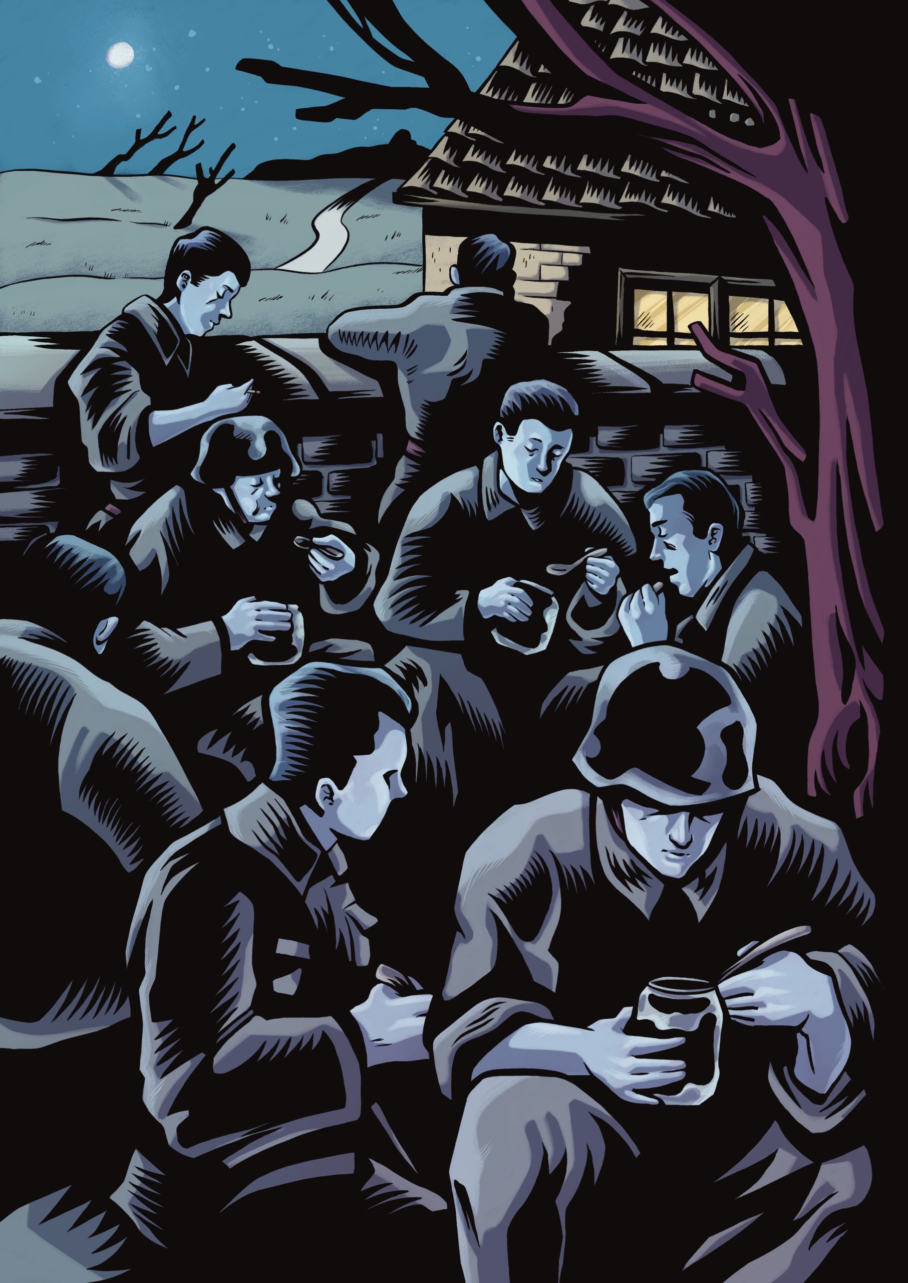 Weltkriegssoldaten essen