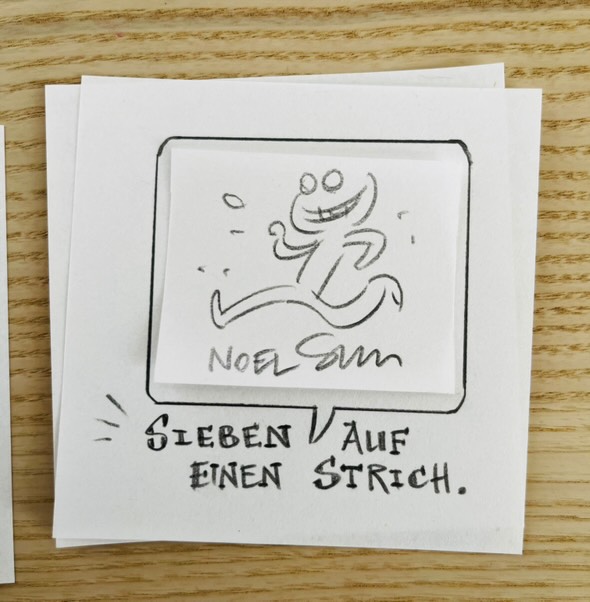 Roman Holland Designskizzen für Sieben auf einen Strich